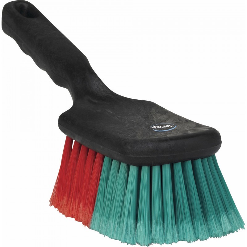 Brosse à manche court Vikan, 275 mm, Souple/fleuré, Noir