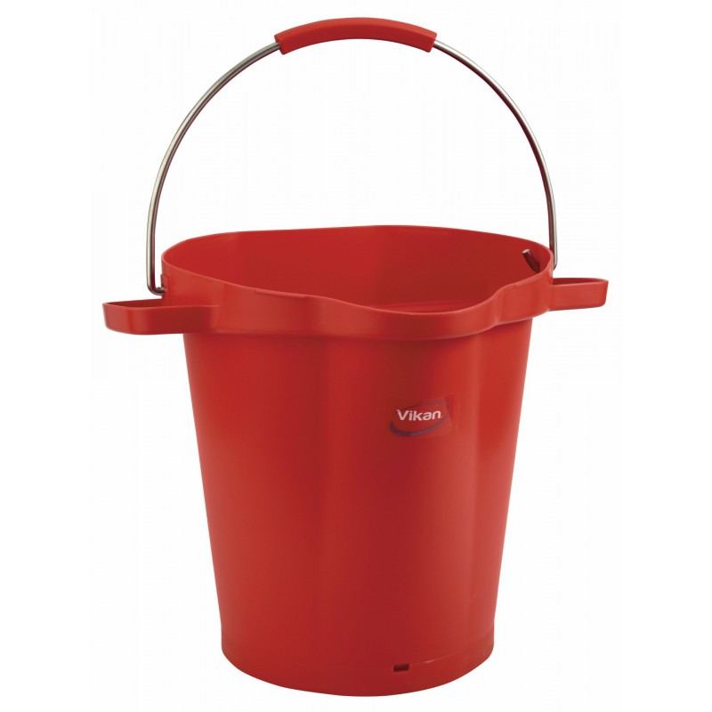 Seau gradué, bec verseur Vikan, 20 L, Rouge - ref:56924