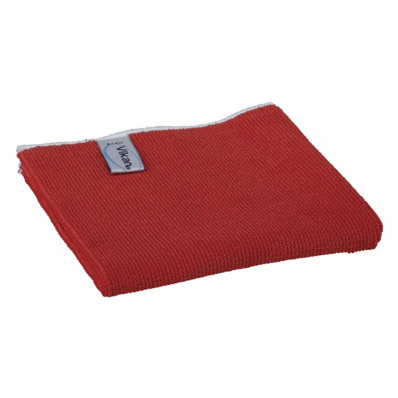 Tissu Basic en microfibres  Vikan, 32 x 32 cm, Rouge - ref:691134