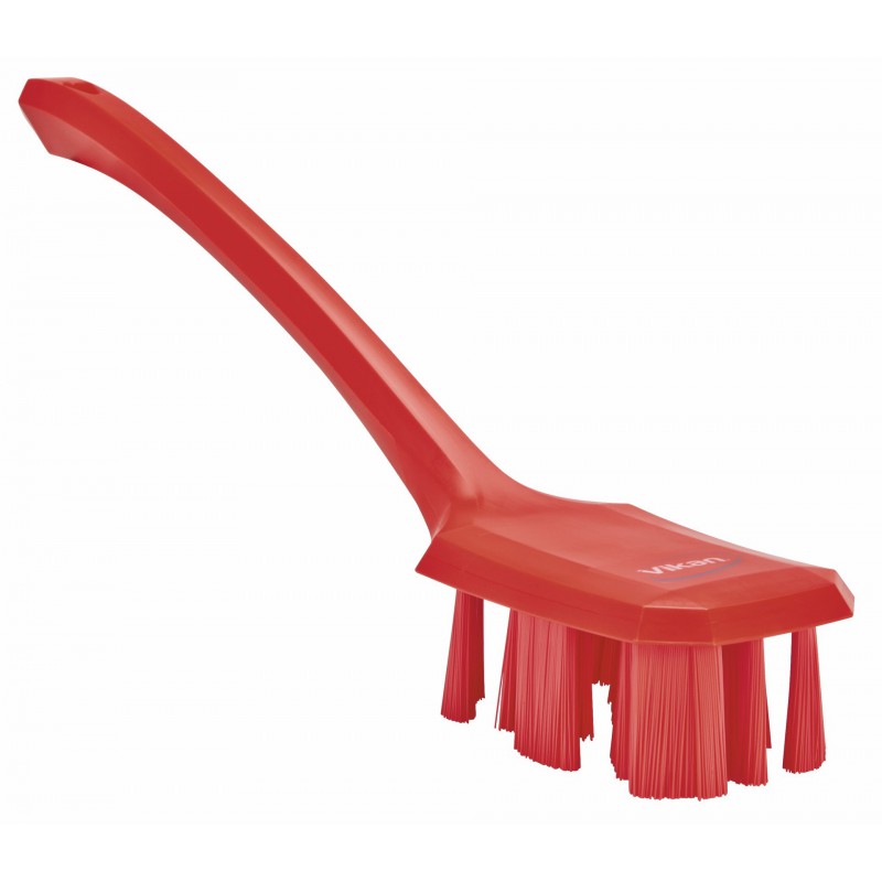 UST Brosse à main, manche long Vikan, 395 mm, Dur, Rouge - ref:41964