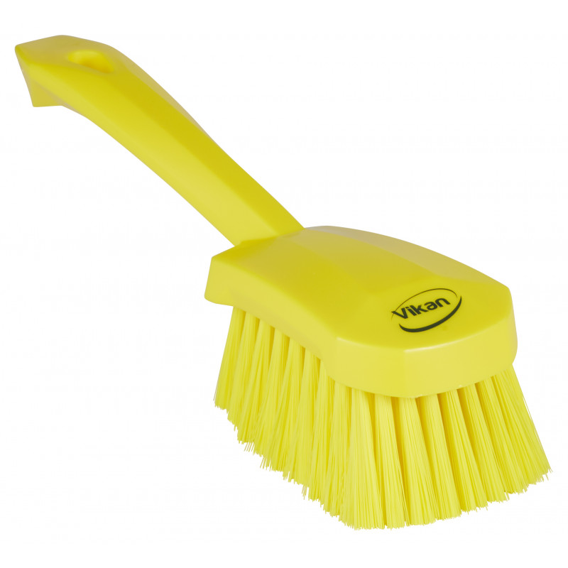 Brosse à main, manche court Vikan, 270 mm, Souple, Jaune - ref:41986