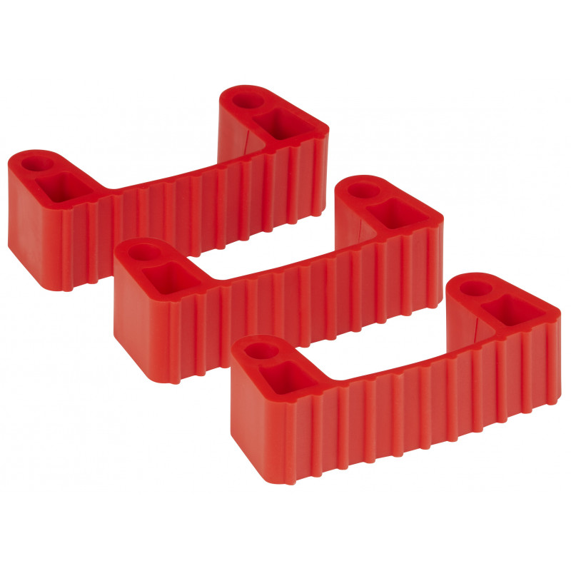 3 clips caoutchouc de rechange pour les supports 1011x et 1013x, Rouge - ref:10024