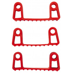 3 clips caoutchouc de rechange pour les supports 1011x et 1013x, Rouge - ref:10024