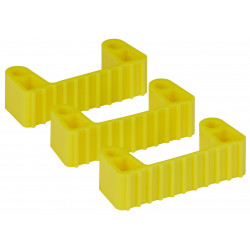 3 clips caoutchouc de rechange pour les supports 1011x et 1013x, Jaune - ref:10026