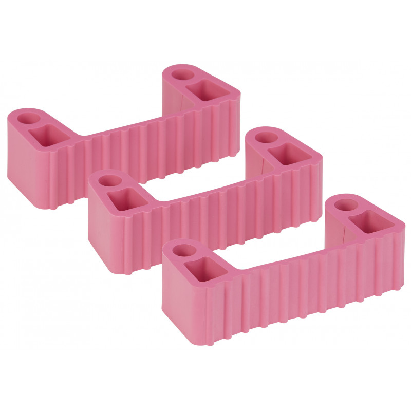 3 clips caoutchouc de rechange pour les supports 1011x et 1013x, Rose - ref:10021