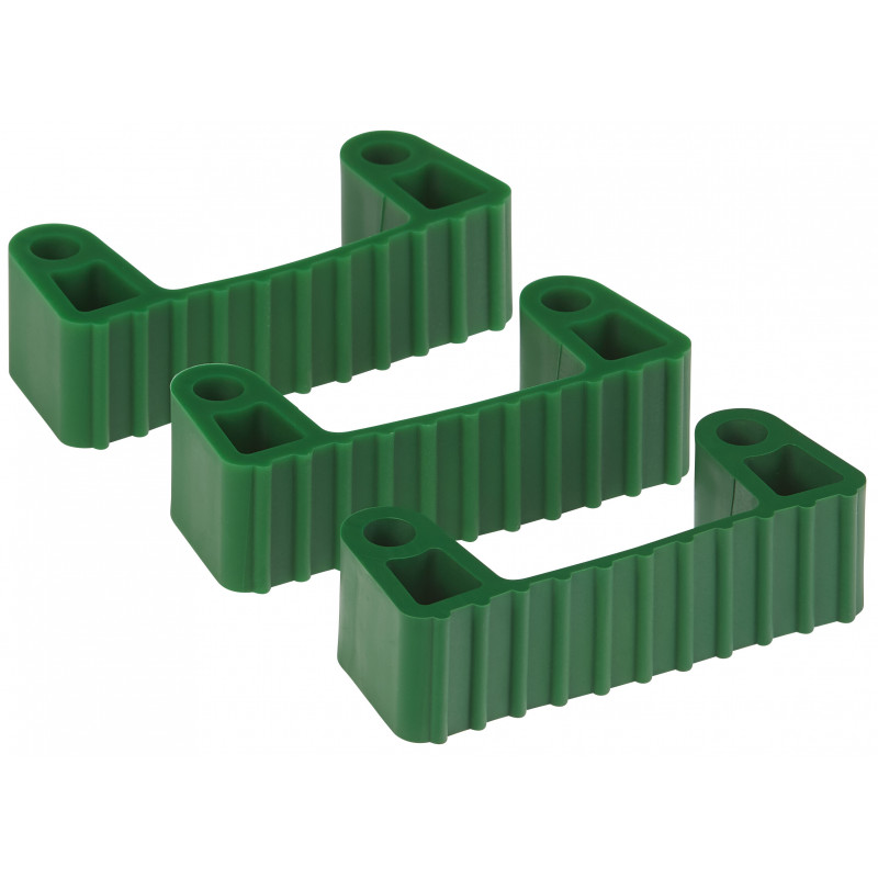 3 clips caoutchouc de rechange pour les supports 1011x et 1013x, Vert - ref:10022