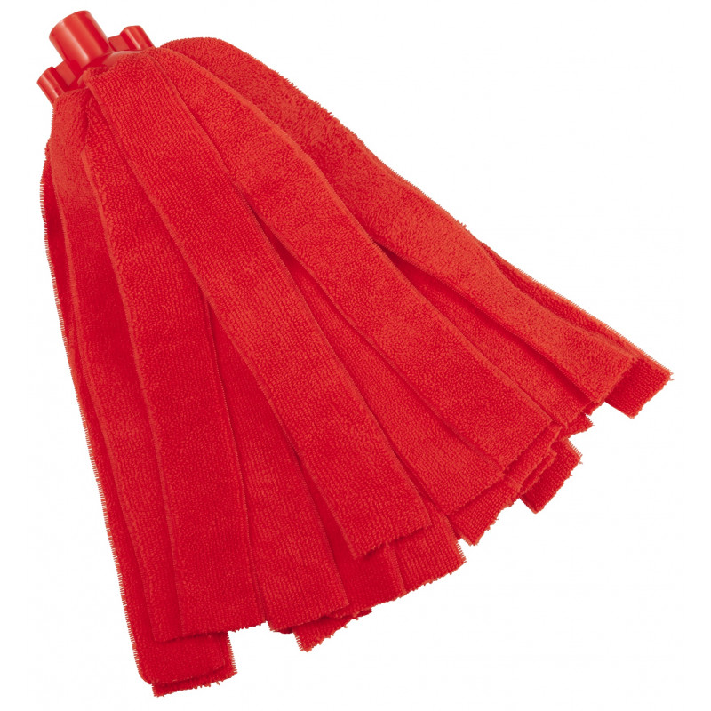 Balai à Franges Microfibre, 200g, Rouge - ref:37004