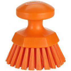 Brosse ronde soleil Vikan, Ø110 mm, Dur, Orange - ref:38857