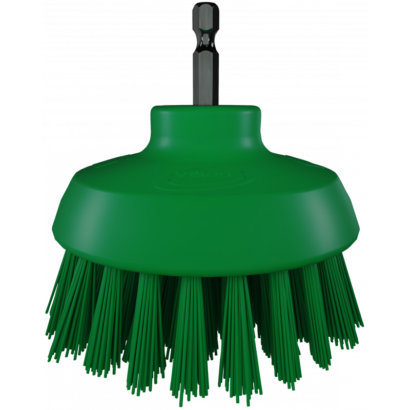 Brosse ronde Vikan HyDrive Ø90 mm très dure – Brosse pour perceuse agroalimentaire, Vert - ref:87002