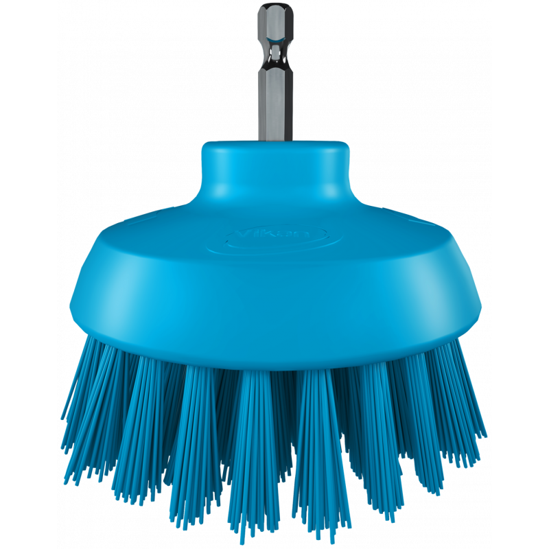 Brosse ronde Vikan HyDrive Ø90 mm très dure – Brosse pour perceuse agroalimentaire, Bleu - ref:87003