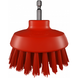 Brosse ronde Vikan HyDrive Ø90 mm très dure – Brosse pour perceuse agroalimentaire, Rouge - ref:87004