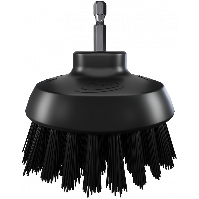 Brosse ronde Vikan HyDrive Ø90 mm très dure – Brosse pour perceuse agroalimentaire, Noir - ref:87009