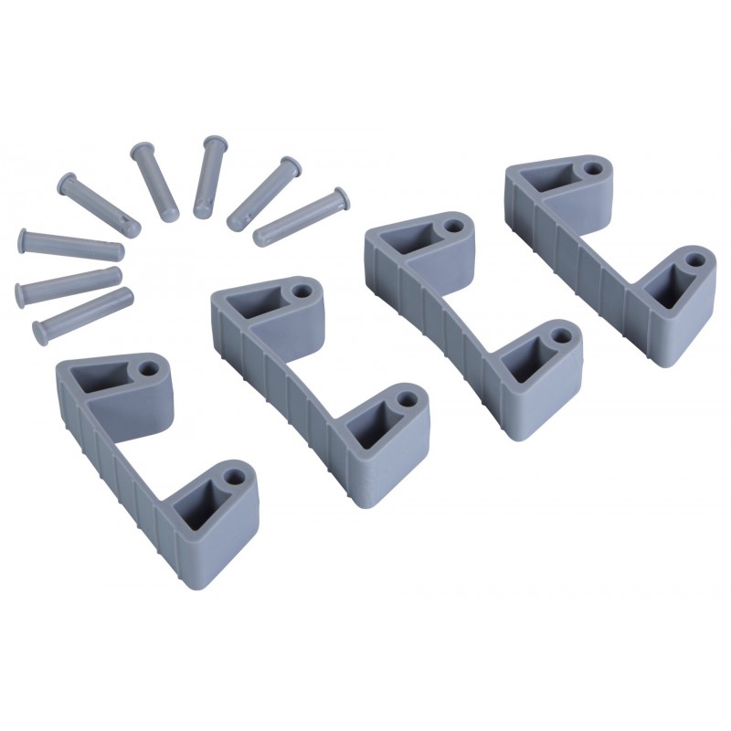 4 clips caoutchouc pour supports 1017 et 1018 Vikan, 120 mm, Grise - ref:101988