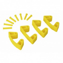 4 clips caoutchouc pour supports 1017 et 1018 Vikan, 120 mm, Jaune - ref:10196