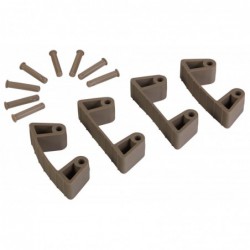 4 clips caoutchouc pour supports 1017 et 1018 Vikan, 120 mm, Marron - ref:101966