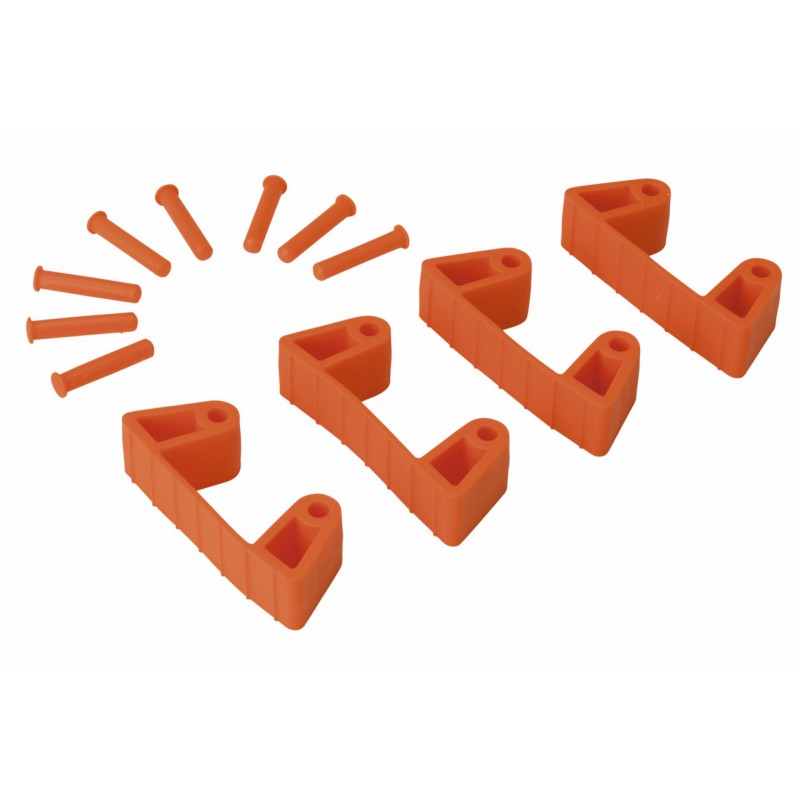 4 clips caoutchouc pour supports 1017 et 1018 Vikan, 120 mm, Orange - ref:10197