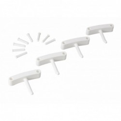 4 crochets pour supports 1017 et 1018 Vikan, 140 mm, Blanc - ref:10165