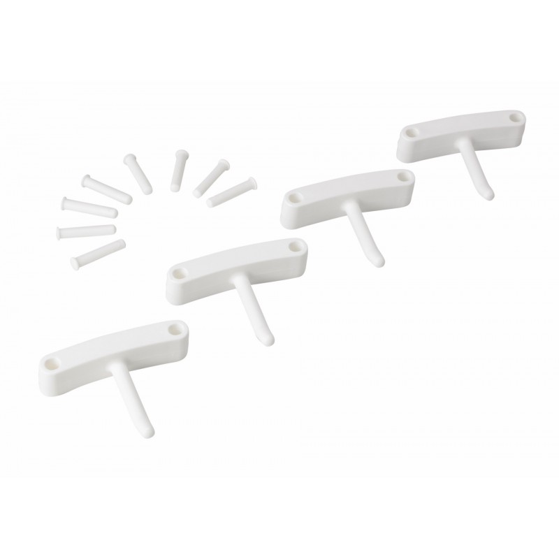 4 crochets pour supports 1017 et 1018 Vikan, 140 mm, Blanc - ref:10165