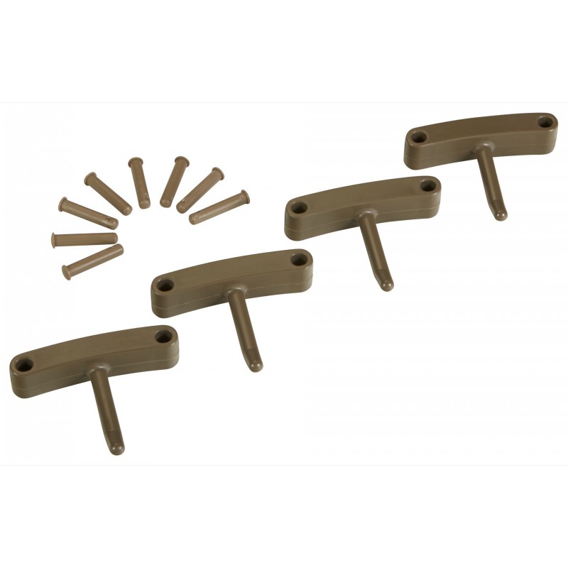 4 crochets pour supports 1017 et 1018 Vikan, 140 mm, Marron - ref:101666