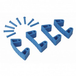 4 clips caoutchouc pour supports 1017 et 1018 Vikan, 120 mm, Bleu - ref:10193