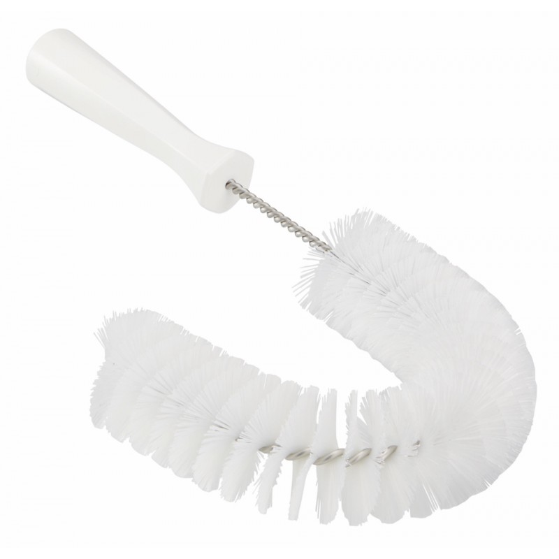 Brosse à main flexible avec pas de vis Vikan, Ø55 mm, 360 mm, Medium, Blanc - ref:53725