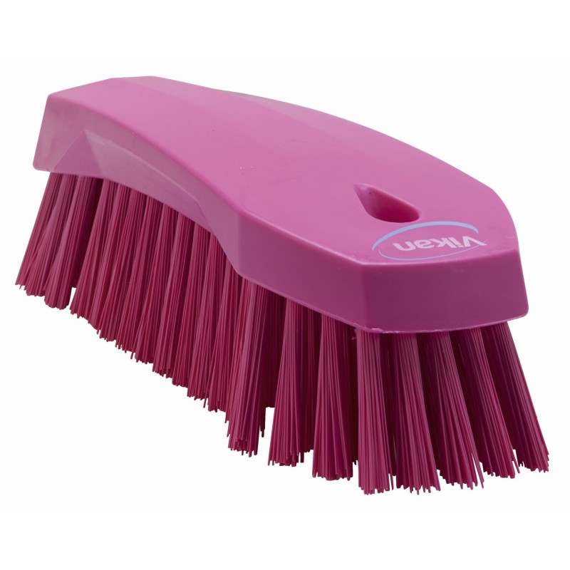 Brosse à main L Vikan, 200 mm, Dur, Rose - ref:38901