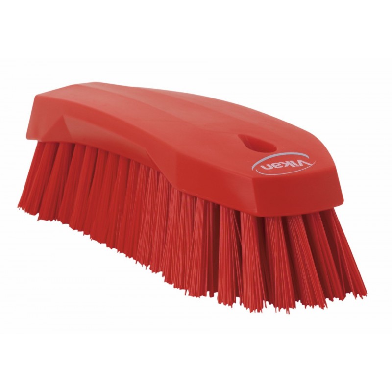 Brosse à main L Vikan, 200 mm, Dur, Rouge - ref:38904