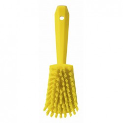 Brosse à main, manche court Vikan, 270 mm, Dur, Jaune - ref:41926