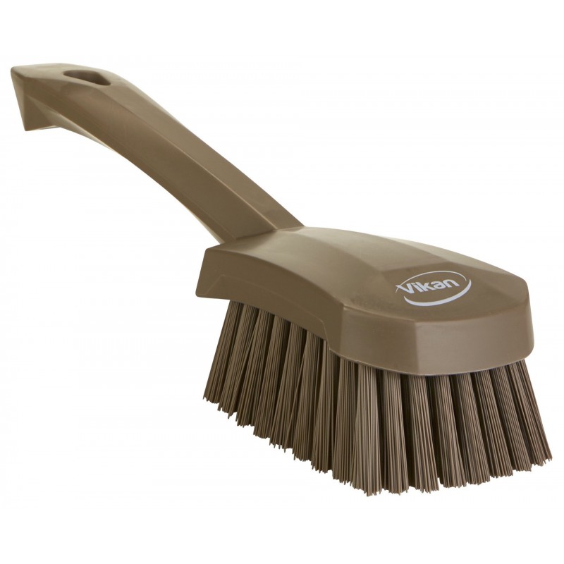 Brosse à main, manche court Vikan, 270 mm, Dur, Marron - ref:419266