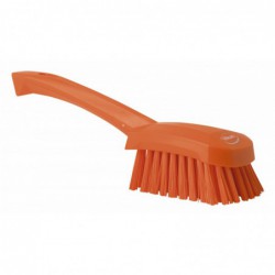 Brosse à main, manche court Vikan, 270 mm, Dur, Orange - ref:41927