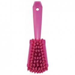 Brosse à main, manche court Vikan, 270 mm, Dur, Rose - ref:41921