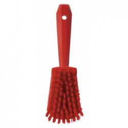 Brosse à main, manche court Vikan, 270 mm, Dur, Rouge - ref:41924