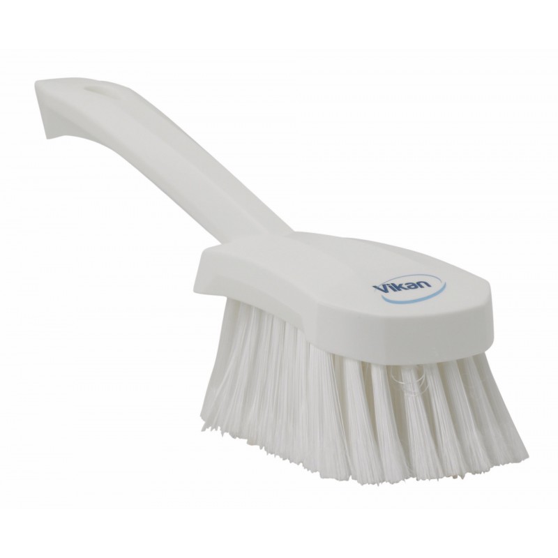 Brosse à main, manche court Vikan, 270 mm, Souple/fleuré, Blanc - ref:41945