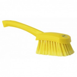 Brosse à main, manche court Vikan, 270 mm, Souple/fleuré, Jaune - ref:41946