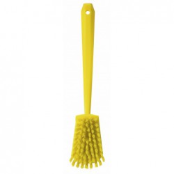 Brosse à main, manche long Vikan, 415 mm, Dur, Jaune - ref:41866