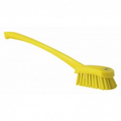 Brosse à main, manche long Vikan, 415 mm, Dur, Jaune - ref:41866