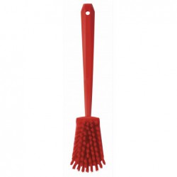 Brosse à main, manche long Vikan, 415 mm, Dur, Rouge - ref:41864