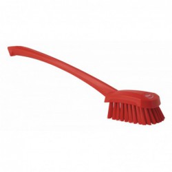 Brosse à main, manche long Vikan, 415 mm, Dur, Rouge - ref:41864