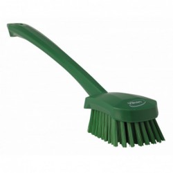 Brosse à main, manche long Vikan, 415 mm, Dur, Vert - ref:41862