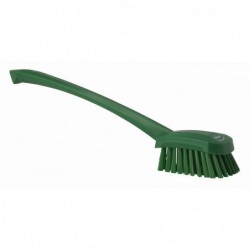 Brosse à main, manche long Vikan, 415 mm, Dur, Vert - ref:41862