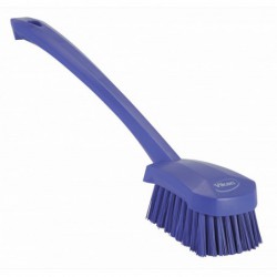 Brosse à main, manche long Vikan, 415 mm, Dur, Violet - ref:41868