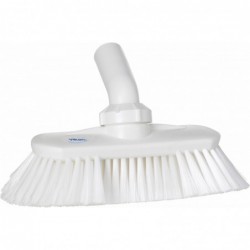 Brosse à passage d'eau, Angle Réglable Vikan, 240 mm, Souple/fleuré, Blanc - ref:70675