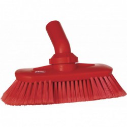 Brosse à passage d'eau, Angle Réglable Vikan, 240 mm, Souple/fleuré, Rouge - ref:70674