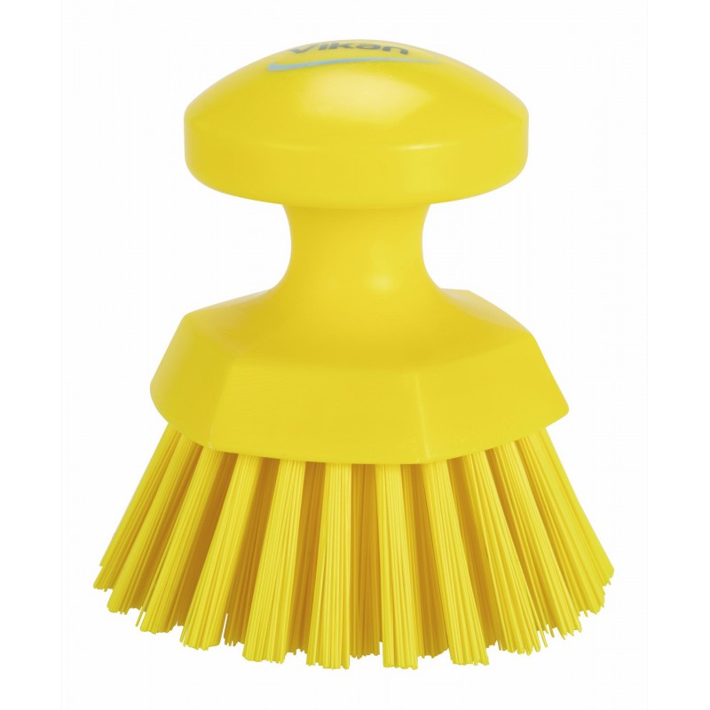 Brosse ronde soleil Vikan, Ø110 mm, Dur, Jaune - ref:38856