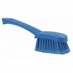 Brosse à main, manche court Vikan, 270 mm, Souple/fleuré, Bleu - ref:41943